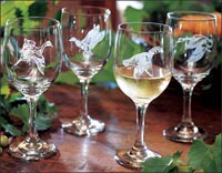 Etched Wine Glasses